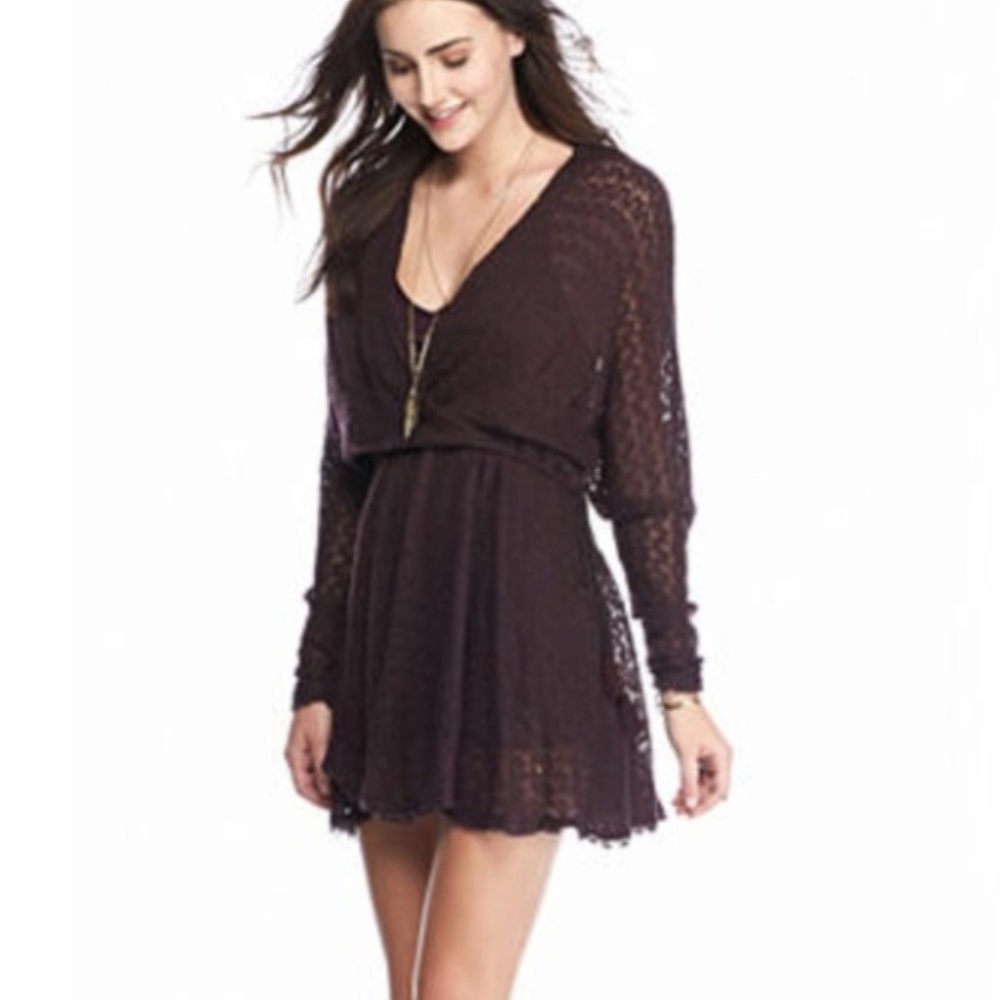 Free People Plum Snug Bug Wrap Dress XS - Picture 1 of 8